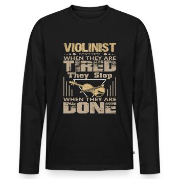 Violoniste violoniste - T-shirt manches longues Premium bio Homme - noir - Devant - Nico (187cm)