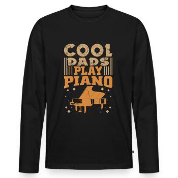 Pianist Papa - Men's Premium Organic Long Sleeve Shirt - black - Front - Nico (187cm)