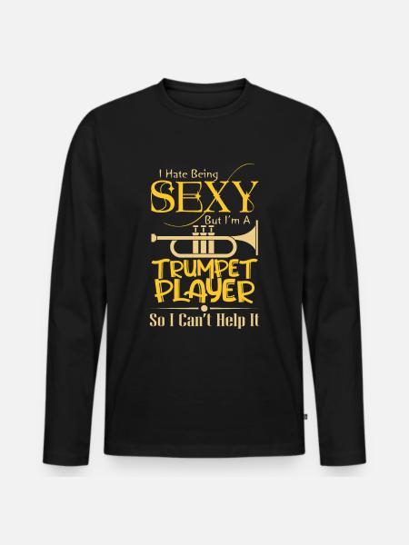 Trumpet sexy - Men's Premium Organic Long Sleeve Shirt - black