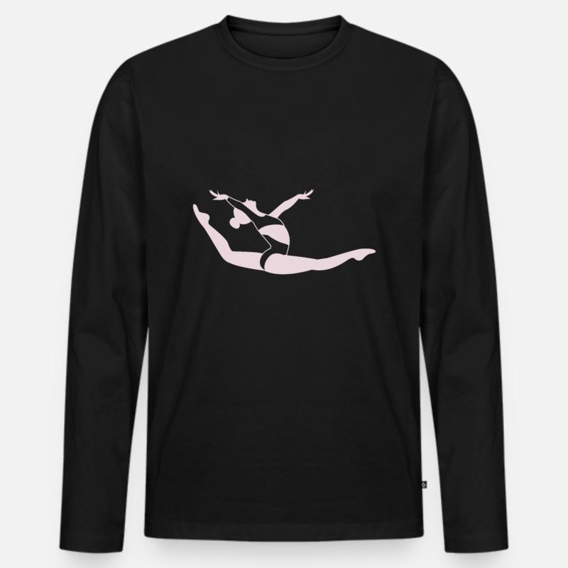 Turnen Mädchen - Männer Premium Bio Langarmshirt - Schwarz