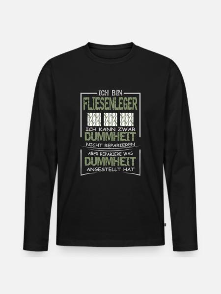 Fliesenleger - Männer Premium Bio Langarmshirt - Schwarz