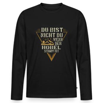 Schreiner Hobel - Männer Premium Bio Langarmshirt - Schwarz - Vorne - Nico (187cm)