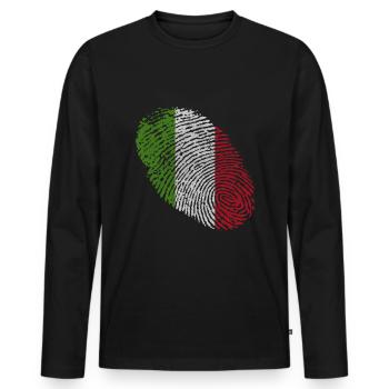 Empreinte digitale de l'Italie - T-shirt manches longues Premium bio Homme - noir - Devant - Nico (187cm)