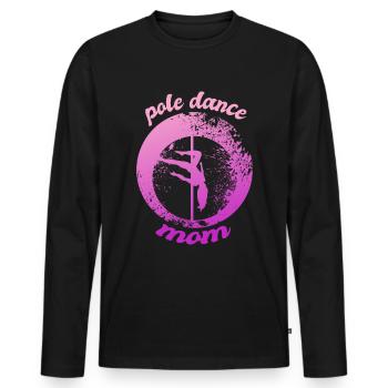 Pole dance maman - T-shirt manches longues Premium bio Homme - noir - Devant - Nico (187cm)
