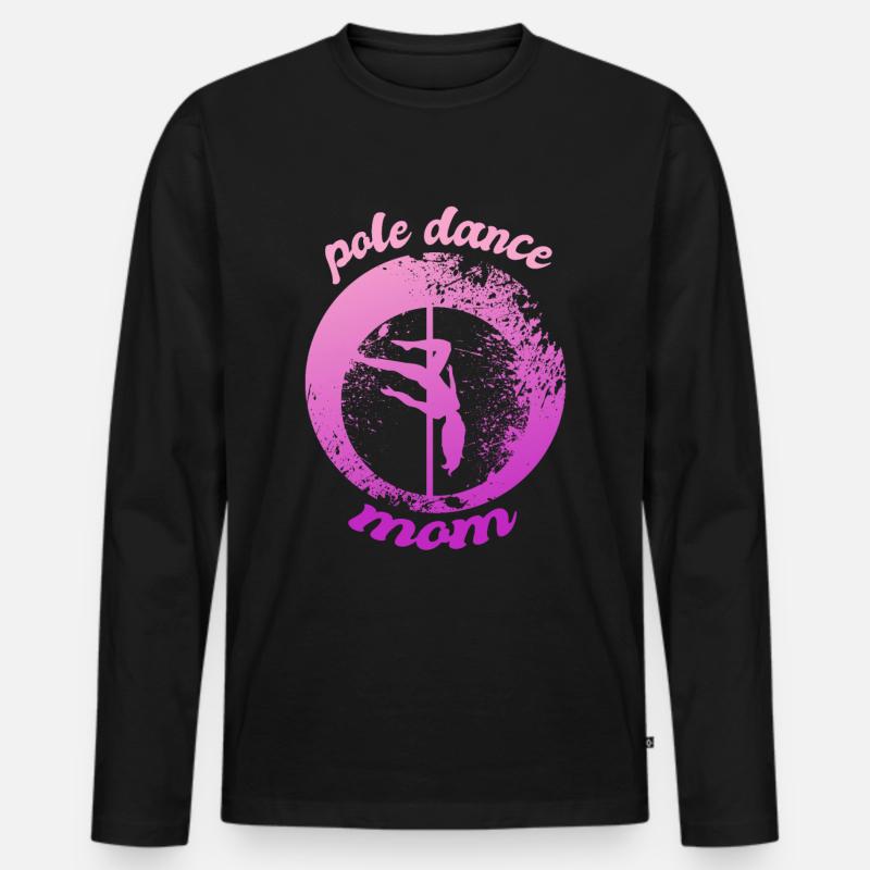 Pole dance mom - Männer Premium Bio Langarmshirt - Schwarz