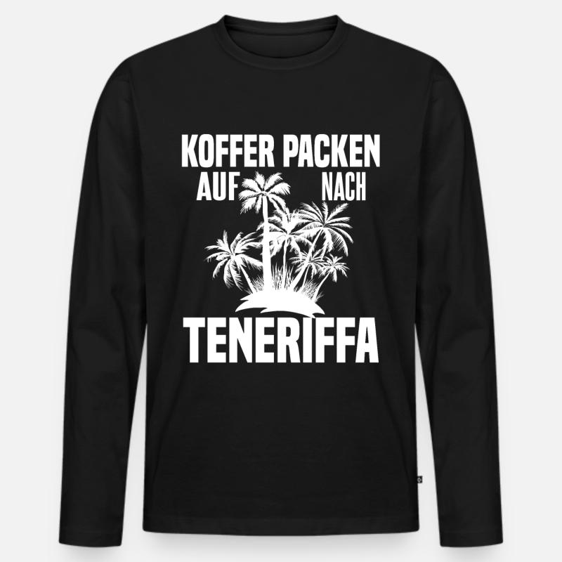 Teneriffa Urlaub - Männer Premium Bio Langarmshirt - Schwarz