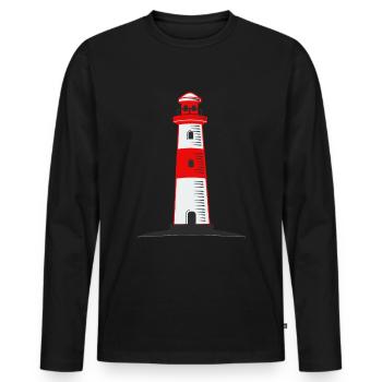 lighthouse - Men's Premium Organic Long Sleeve Shirt - black - Front - Nico (187cm)