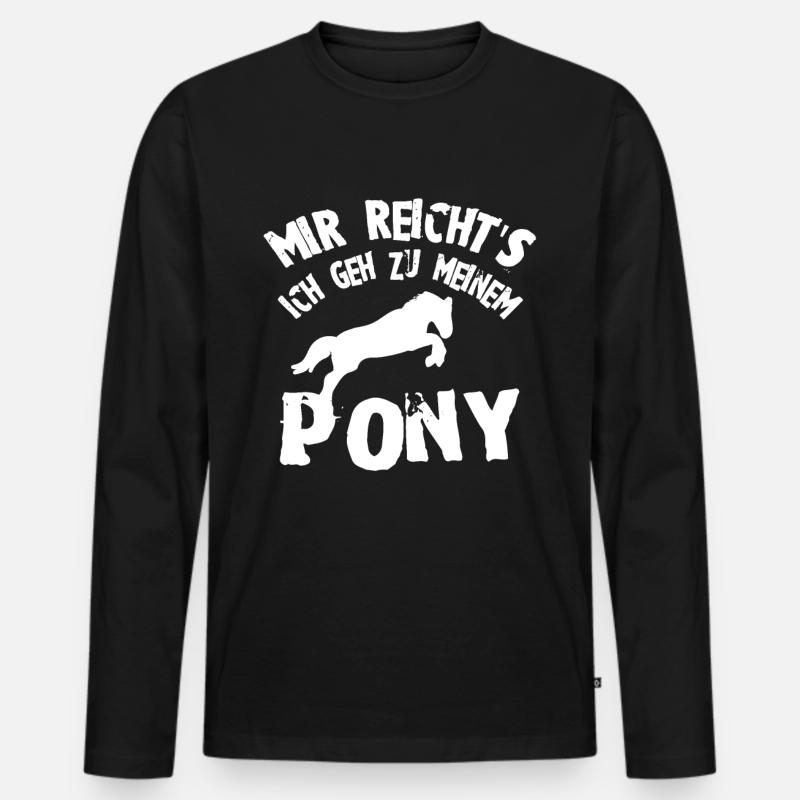 Pony Mir reichts - Männer Premium Bio Langarmshirt - Schwarz