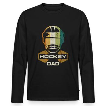 Hockey Dad Retro - Men's Premium Organic Long Sleeve Shirt - black - Front - Nico (187cm)