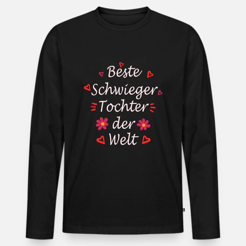 Beste Schwiegertochter - Männer Premium Bio Langarmshirt - Schwarz