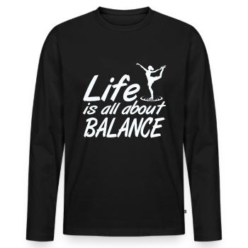 Eistanz Gleichgewicht - Männer Premium Bio Langarmshirt - Schwarz - Vorne - Nico (187cm)