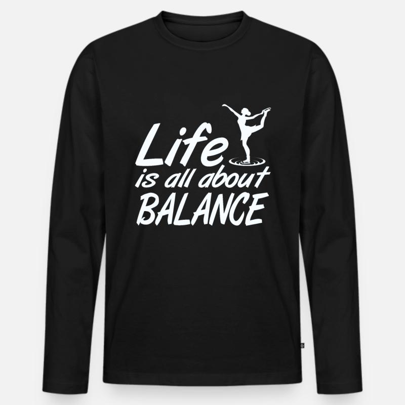 Eistanz Gleichgewicht - Männer Premium Bio Langarmshirt - Schwarz