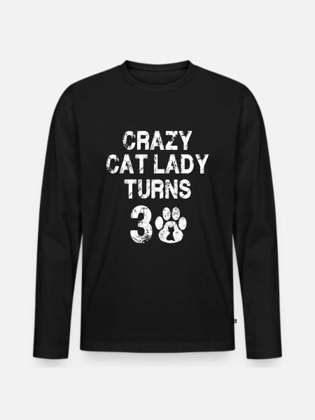 Cat lady 30 - T-shirt manches longues Premium bio Homme - noir