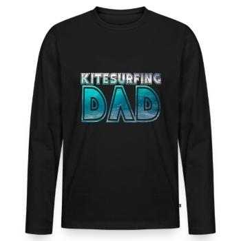Kitesurfing dad - Men's Premium Organic Long Sleeve Shirt - black - Front - Nico (187cm)