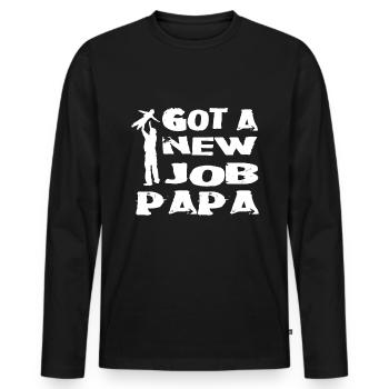 Elternzeit papa - Männer Premium Bio Langarmshirt - Schwarz - Vorne - Nico (187cm)