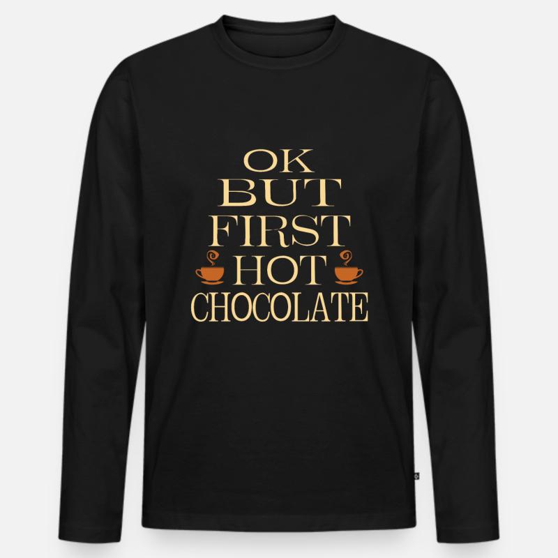 Hot chocolate - Männer Premium Bio Langarmshirt - Schwarz