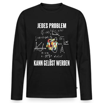 Cube Würfel Mathematiker - Männer Premium Bio Langarmshirt - Schwarz - Vorne - Nico (187cm)