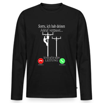 Elektriker anruf - Männer Premium Bio Langarmshirt - Schwarz - Vorne - Nico (187cm)