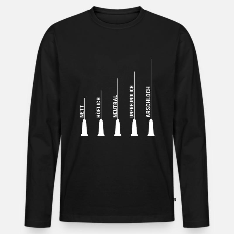 Patient Spritze - Männer Premium Bio Langarmshirt - Schwarz