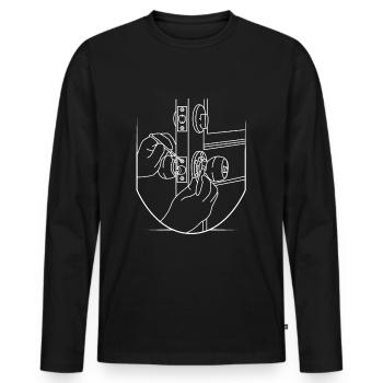 Locksmith - Men's Premium Organic Long Sleeve Shirt - black - Front - Nico (187cm)