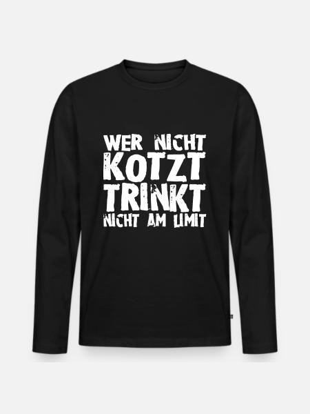 Kotzen - Männer Premium Bio Langarmshirt - Schwarz
