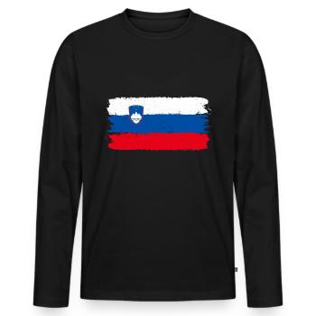 Slowenien - Männer Premium Bio Langarmshirt - Schwarz - Vorne - Nico (187cm)