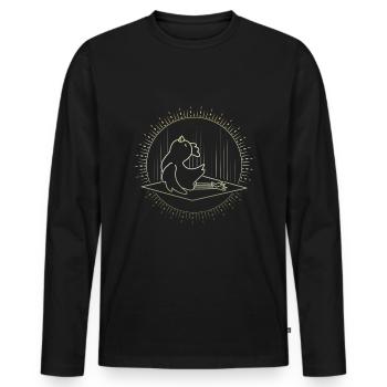 Huhn Yoga - Männer Premium Bio Langarmshirt - Schwarz - Vorne - Nico (187cm)