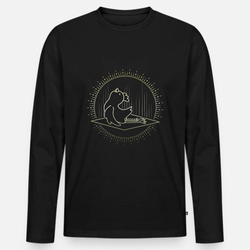 Huhn Yoga - Männer Premium Bio Langarmshirt - Schwarz
