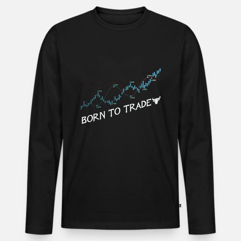 Trader - Männer Premium Bio Langarmshirt - Schwarz