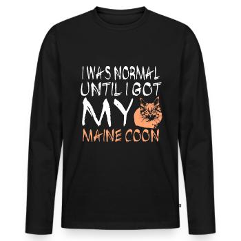 Maine coon - T-shirt manches longues Premium bio Homme - noir - Devant - Nico (187cm)