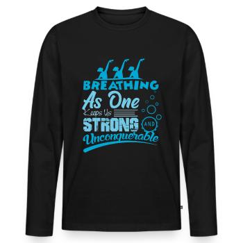 Synchronschwimmen - Männer Premium Bio Langarmshirt - Schwarz - Vorne - Nico (187cm)