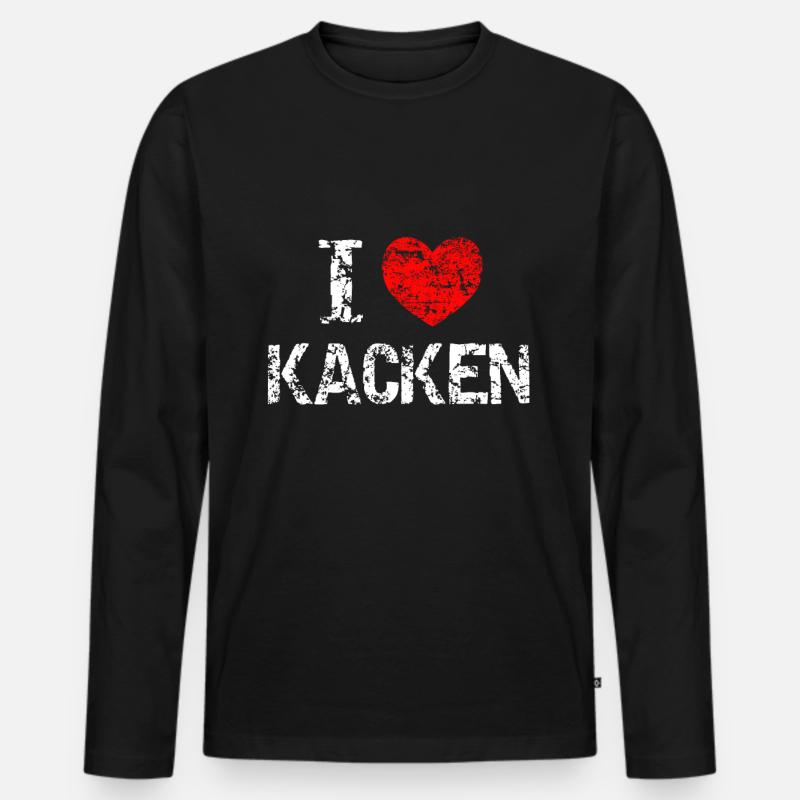 Ich liebe Kacken - Männer Premium Bio Langarmshirt - Schwarz
