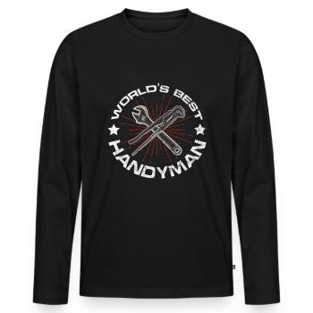 Heimwerker - Männer Premium Bio Langarmshirt - Schwarz - Vorne - Nico (187cm)