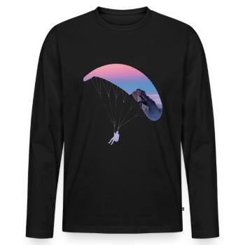 Gleitschirmfliegen - Männer Premium Bio Langarmshirt - Schwarz - Vorne - Nico (187cm)