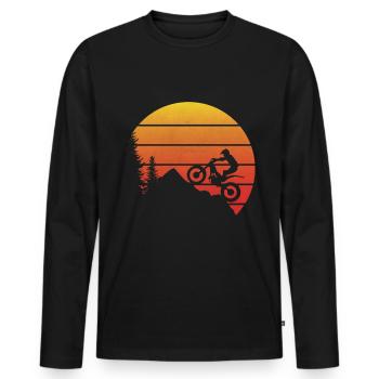 Moto Trial - Männer Premium Bio Langarmshirt - Schwarz - Vorne - Nico (187cm)