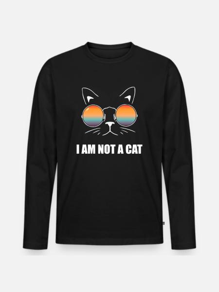 Funny Meme for jeg er ikke en kat - Premium økologisk langærmet T-shirt til mænd - sort