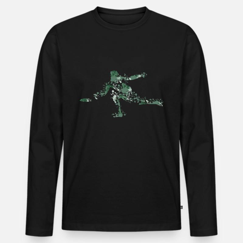 frisbee - Männer Premium Bio Langarmshirt - Schwarz