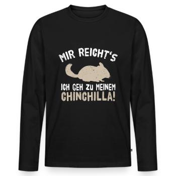 Chinchilla - Männer Premium Bio Langarmshirt - Schwarz - Vorne - Nico (187cm)