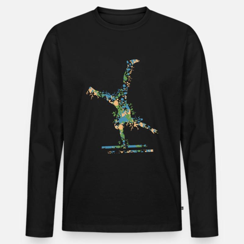 Calisthenics - Männer Premium Bio Langarmshirt - Schwarz