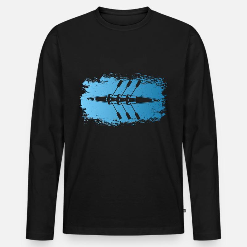 Rudern - Männer Premium Bio Langarmshirt - Schwarz