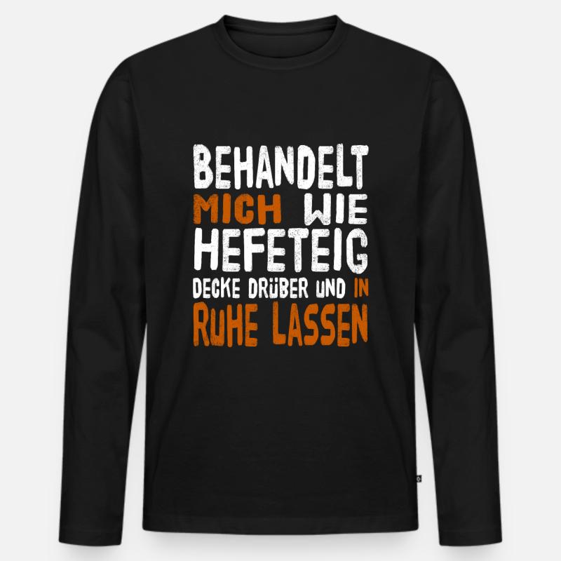 Hefeteig - Männer Premium Bio Langarmshirt - Schwarz