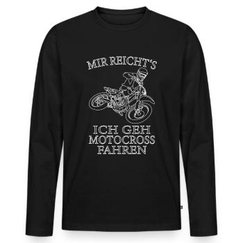 Motocross Riding - Men's Premium Organic Long Sleeve Shirt - black - Front - Nico (187cm)