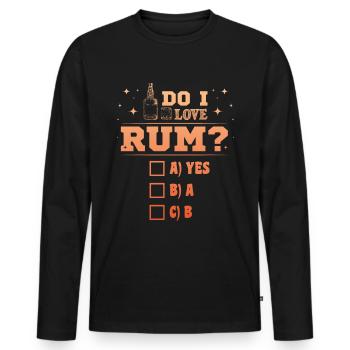 Rhum buveur - T-shirt manches longues Premium bio Homme - noir - Devant - Nico (187cm)