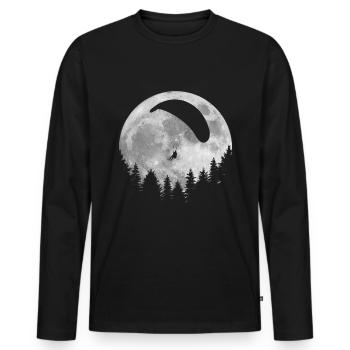 Paragliding Moon - Men's Premium Organic Long Sleeve Shirt - black - Front - Nico (187cm)