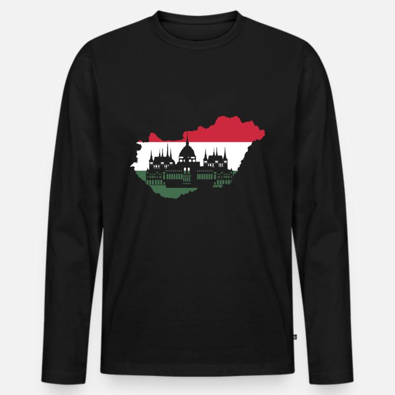 Ungarn Budapest - Männer Premium Bio Langarmshirt - Schwarz