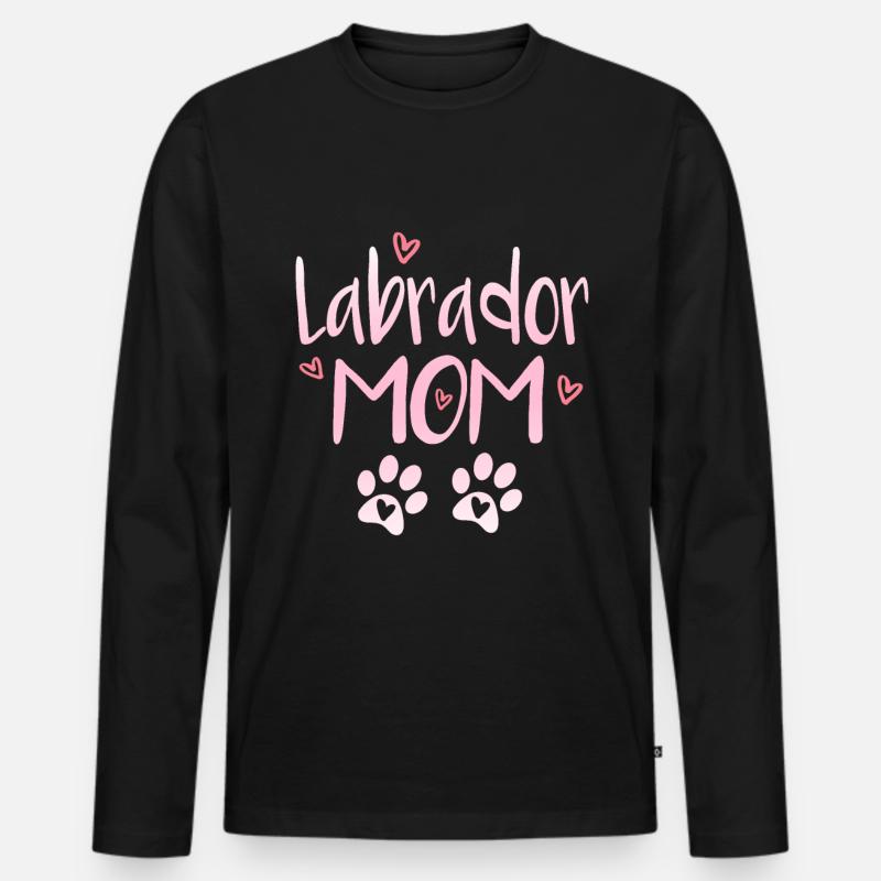 Labrador Mama - Männer Premium Bio Langarmshirt - Schwarz