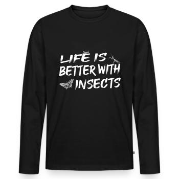 Insectes - T-shirt manches longues Premium bio Homme - noir - Devant - Nico (187cm)