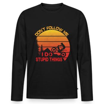 Trial Motorrad Spruch - Männer Premium Bio Langarmshirt - Schwarz - Vorne - Nico (187cm)