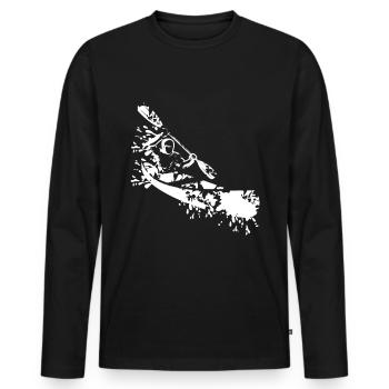 Canoë Cool - T-shirt manches longues Premium bio Homme - noir - Devant - Nico (187cm)