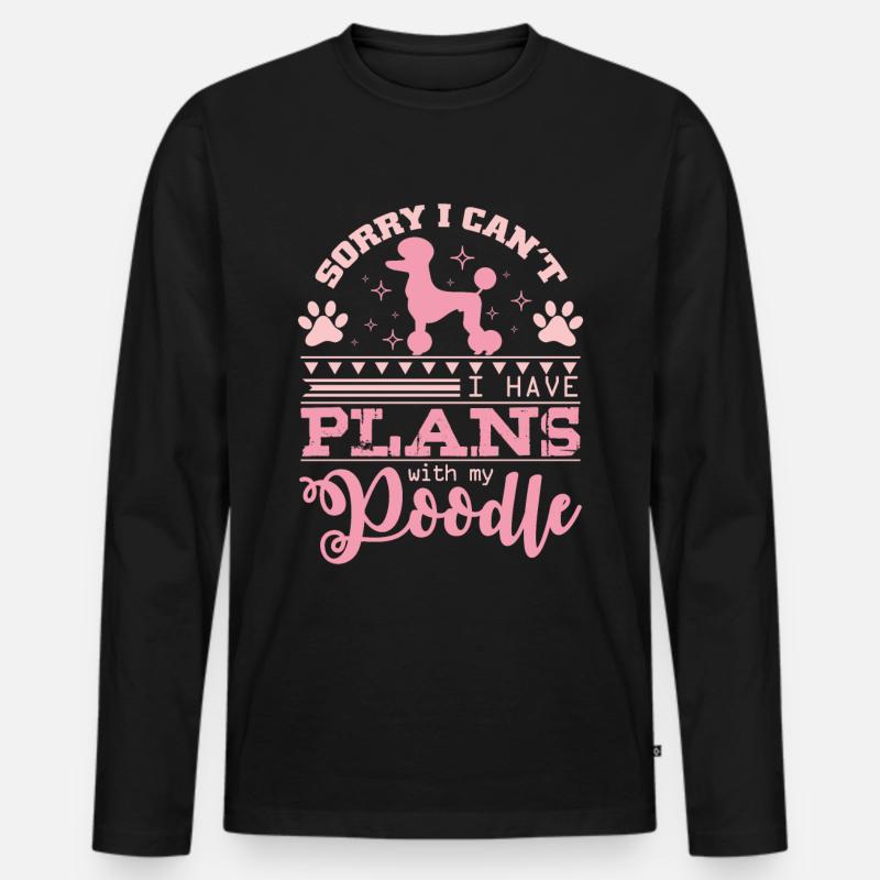 Pudel - Männer Premium Bio Langarmshirt - Schwarz
